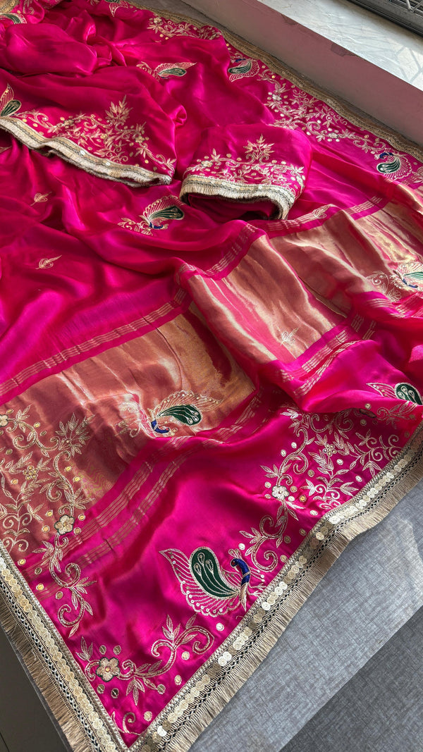 Pure Gajji Silk Banarasi Weaving Saree