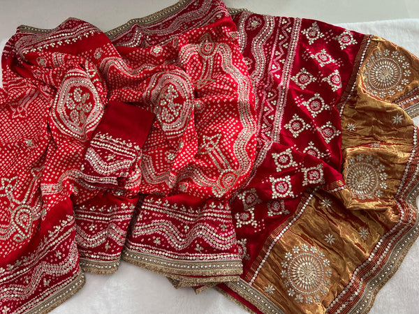 Bandhani Peela Saree