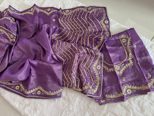 Noor Tissue Saree - Purple❣💫