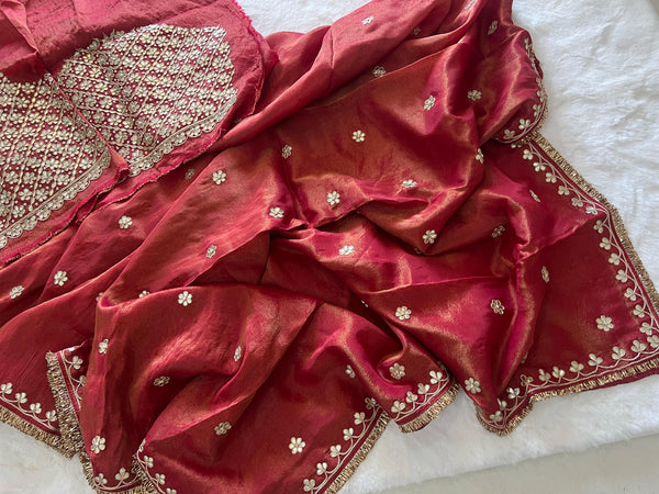 Gotapatti Festive Edition Saree❣❣ - Brick Red