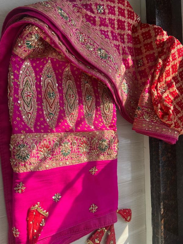 ~BRIDAL GULABI RESHAM TROUSSEAU~