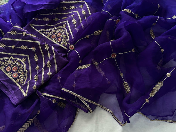 Deep Purple Zardozi Jaal Saree