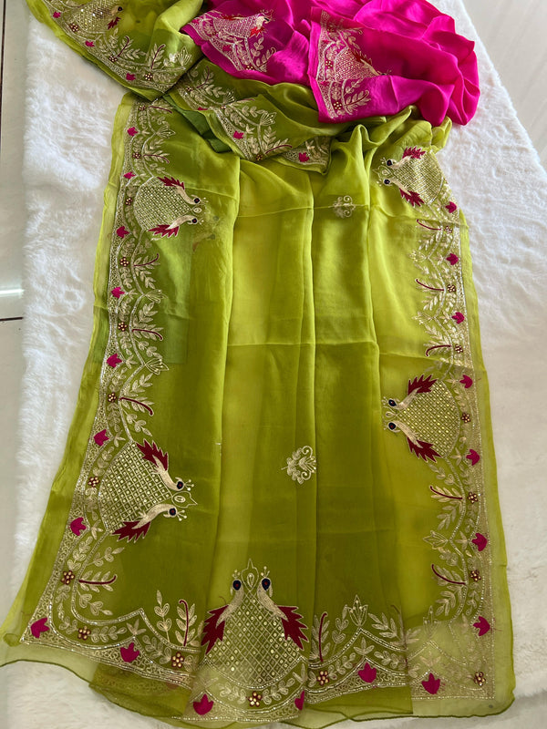 Maharani Heavy Border Peacock Saree