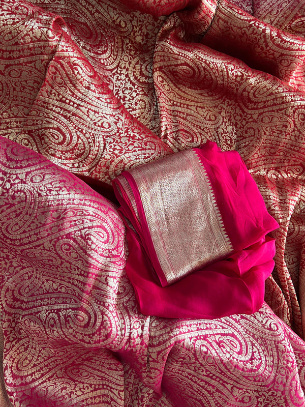 ❤️ Red Rani Shaded Elegance Saree❤️