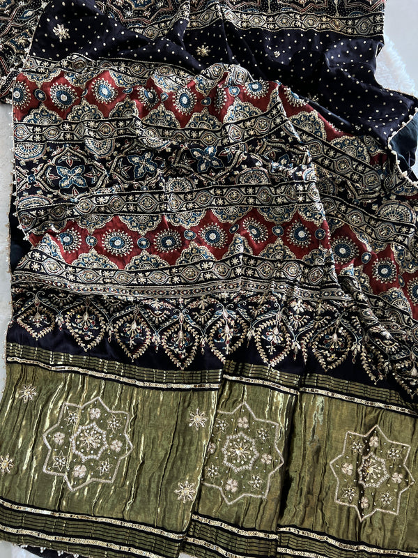 ✨ ~ Dharini – Zardozi Ajrakh Saree ~ ✨