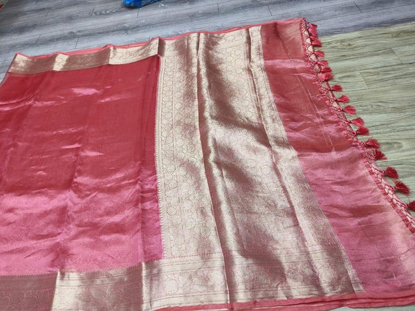 ✨ Jhanvi Kapoor Style – Crush Tissue Saree (New Edition)✨