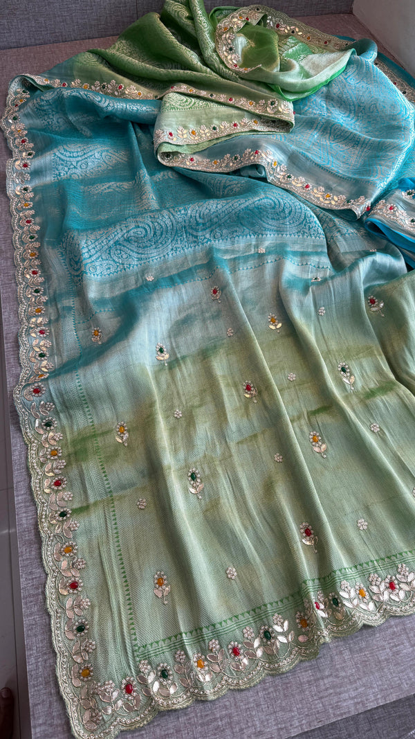 ✨ Banarasi Elegance – Premium Khaddi Georgette Saree ✨