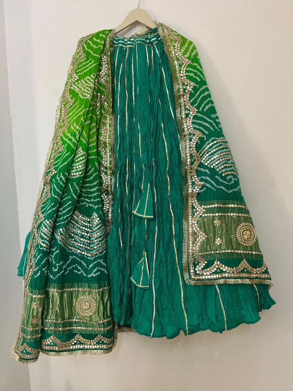 💚 Rama Green Bandhej Lehenga Set – A Celebration of Colour & Craft 💚