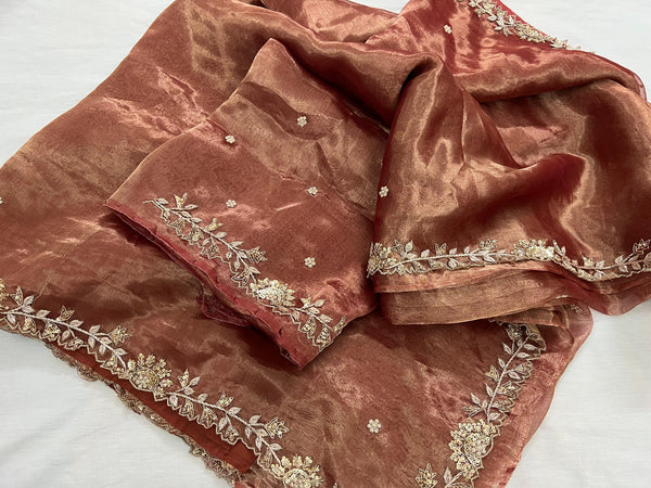 💫Bestseller Tissue Zardozi Saree🌟