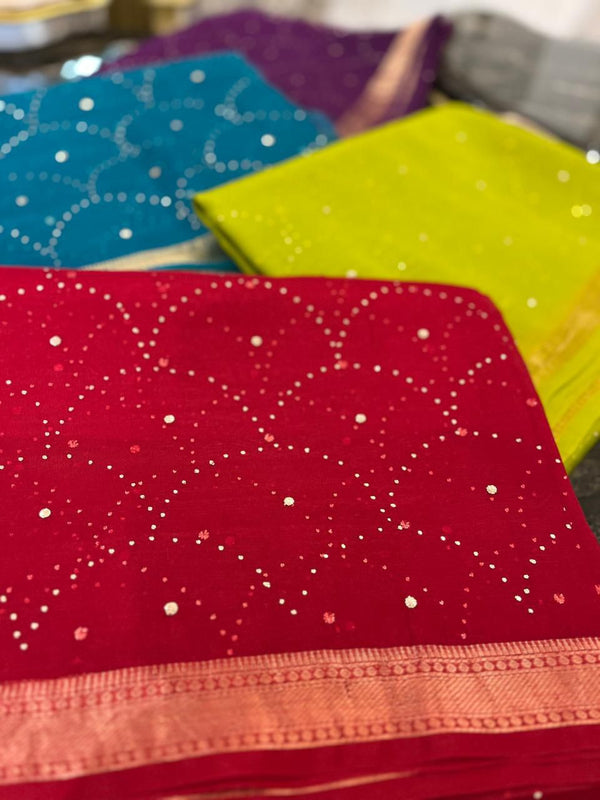 ✨🌙Festive Offer - Moon Mukaish Saree🌙✨