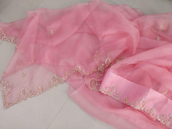 ✨ Meera Zardozi Saree - Powder Pink✨