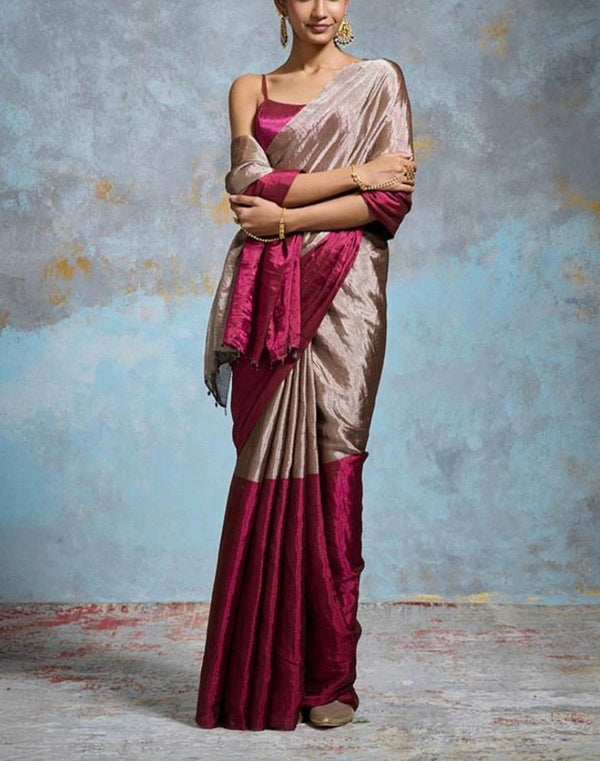 🌸 Ragini Saree –Pink Elegance with Silver Grace ✨💖