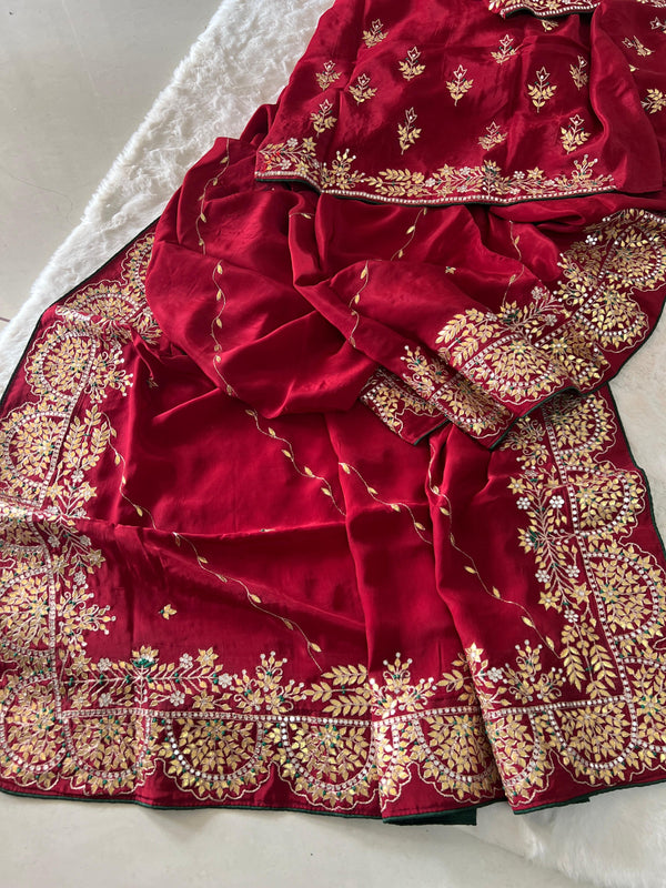 💃 Swarnima – Satin Silk Organza Saree ❤️✨