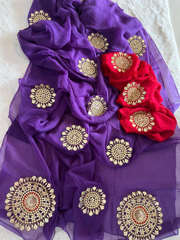 💜❤️ Gotapatti Edition Saree – Royal Purple❤️💜
