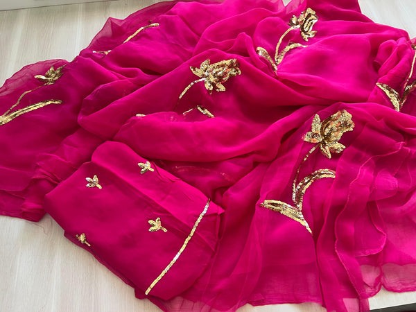 🌸✨Pink Tulip Elegance Saree🌸✨