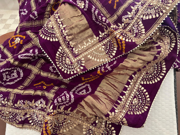 💜✨ Regal Purple Gharchola Dupatta ✨💜