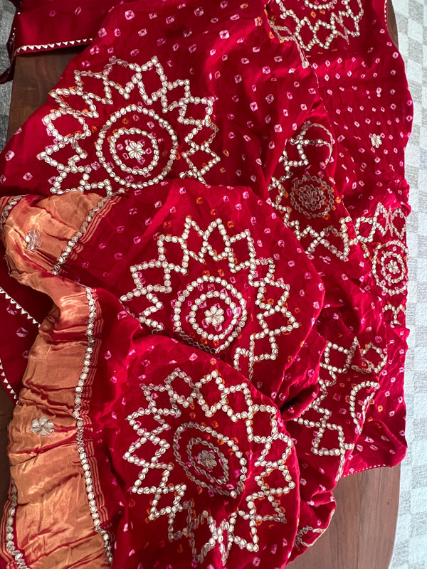 ❤️✨ Radiant Red Bandhej Dupatta ✨❤️