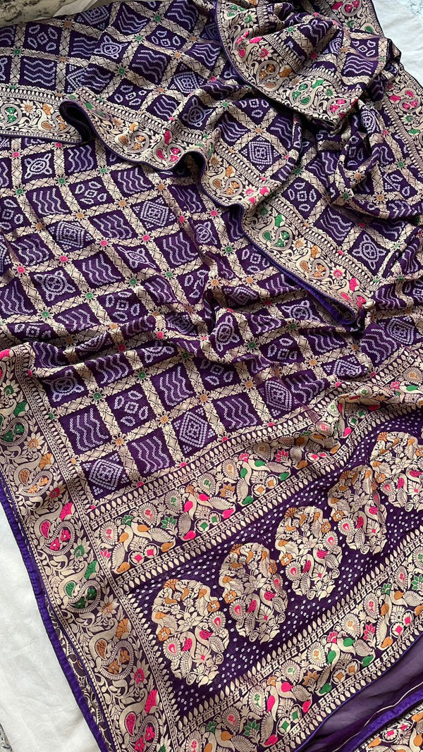 💜✨ Gharchola Meenakari Bandhej Saree ✨💜