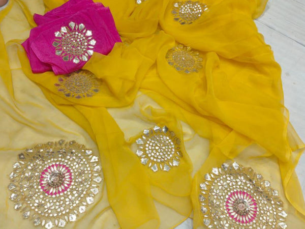 💖 The Gotapatti Edition Saree - Yellow💖
