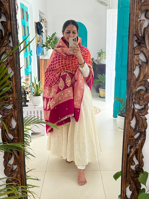 💖🧡Rani Pink &Orange – Shagan Odhna Edition 🌷